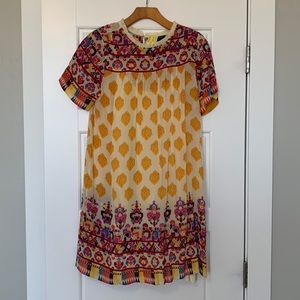 Anthropologie tanvi kedia yellow beaded dress XS